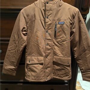 Patagonia BOYS XL (14) brown/Tan Insulated Jacket-fleece lined